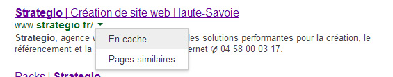 Cache sur google